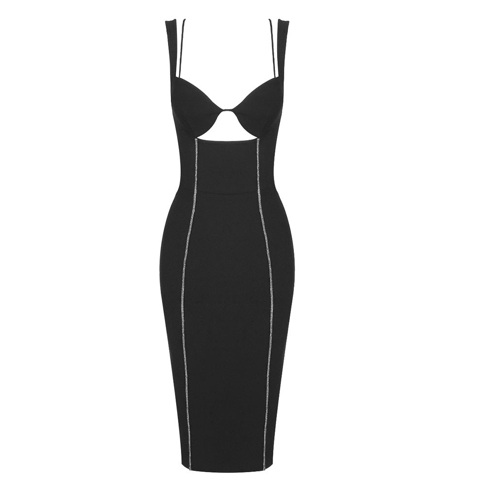 Damen figurbetontes Kleid mit innovativen Cut-Outs und eleganter Linienführung EB