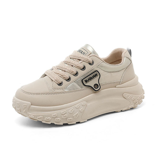 Damen Sportliche Plateau Sneakers mit rutschfester Laufsohle und atmungsaktivem Obermaterial EB