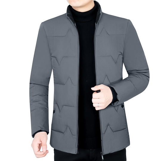 Herren Wattierte Stehkragenjacke mit wasserabweisender Oberfläche und Reißverschlusstaschen EB