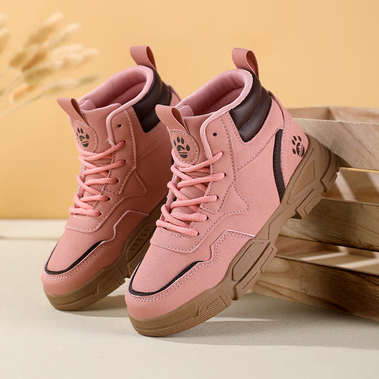 Damen modische High-Top Sneakers mit atmungsaktiver Mesh-Oberfläche und robuster Laufsohle EB