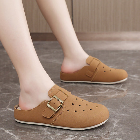 Damen Bequeme Clogs mit modischem Riemen und atmungsaktiver Obermaterialstruktur EB