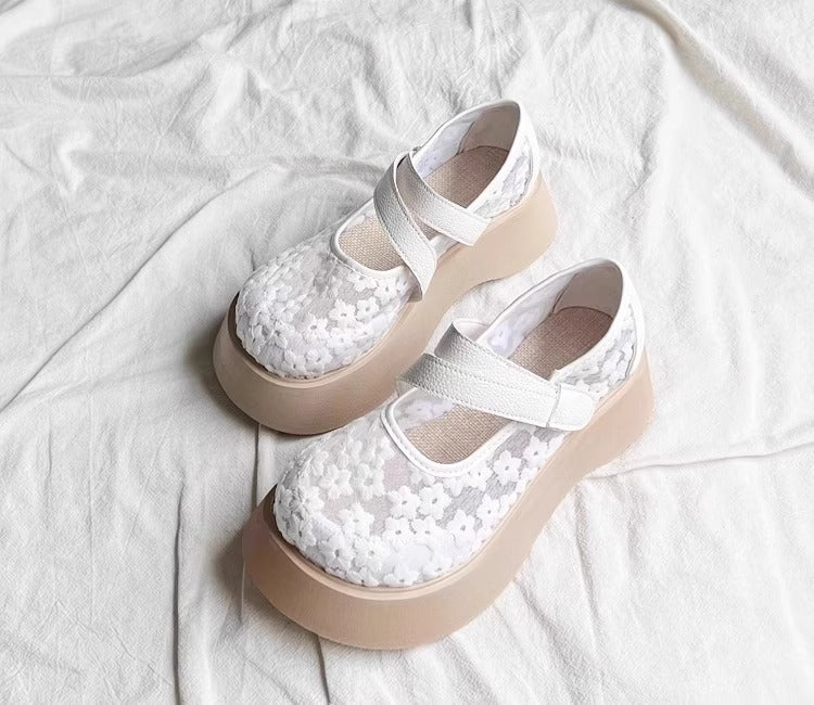 Damen modische Ballerinas mit floralem Design und dämpfender Sohle EB