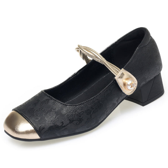 Damen Elegante Mary Jane Ballerinas mit modischem Riemchen und bequemer Sohle EB