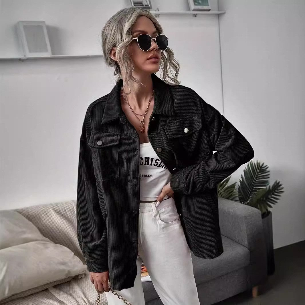 Damen Cordjacke mit praktischen Taschen und modernem Schnitt EB