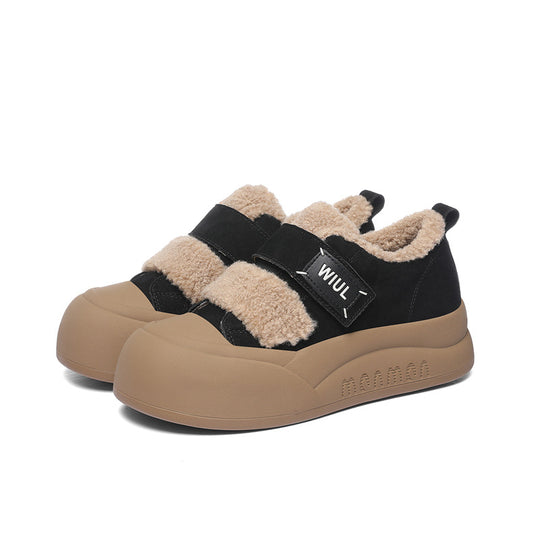 Damen modische Sneaker mit praktischem Klettverschluss und wärmendem Innenfutter EB