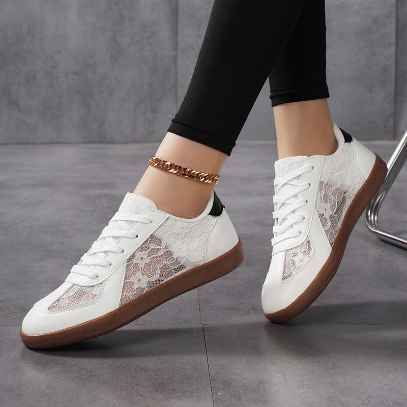 Damen Schnür-Sneaker mit hochwertiger Spitze und rutschfester Sohle EB