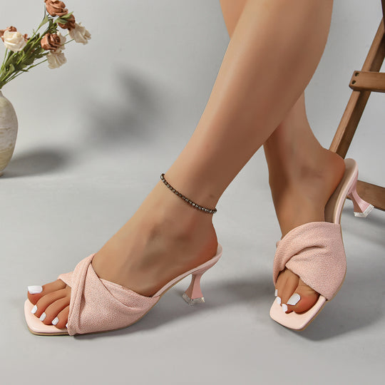 Damen Elegante und modische Mules mit dekorativem Knoten-Design EB