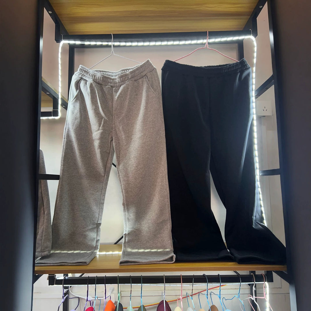 Damen nan weite Loungehose mit elastischem Bund, seitlichen Eingrifftaschen und fließendem Bein EB