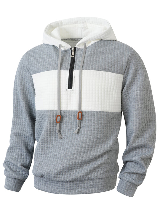 Herren Hoodie mit 1/4-Reißverschluss und strukturiertem Design EB