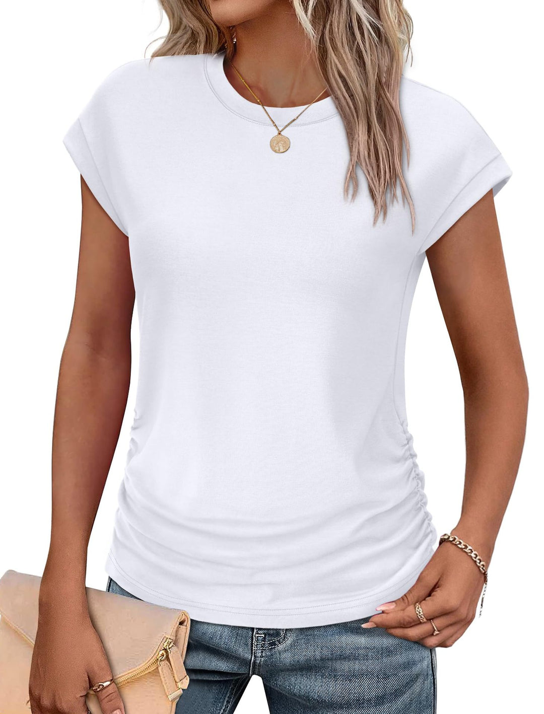 Damen Stylisches Oberteil mit lässigen Rüschendetails EB