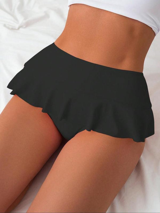 Damen Badeset mit eleganter Rüsche und hohem Taille EB