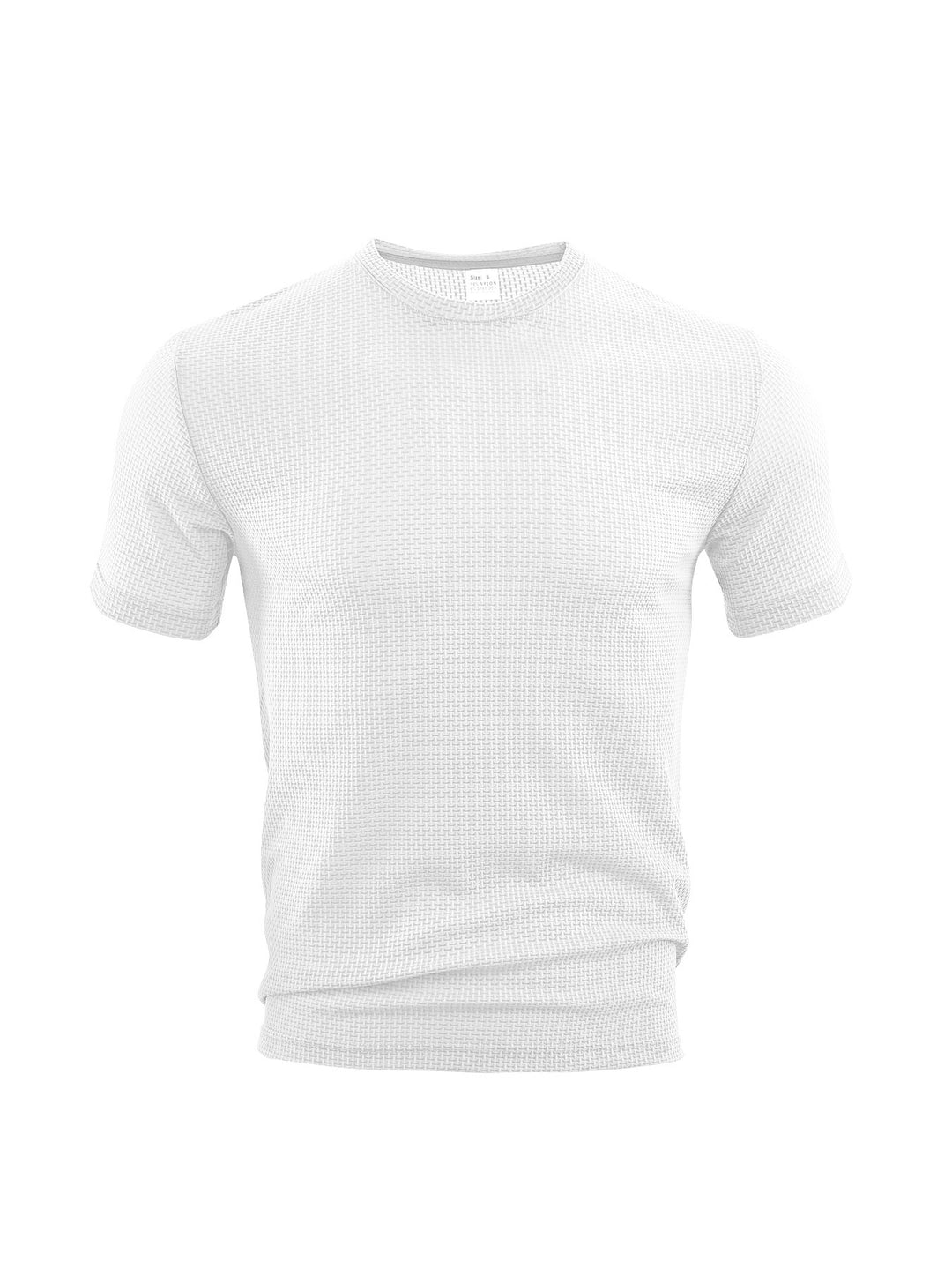 Herren nan Waffelstruktur-T-Shirt mit Rundhalsausschnitt und körpernaher Passform EB