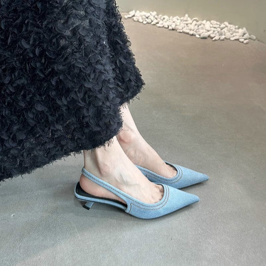 Damen Sling-Pumps mit spitzem Design und verstellbarem Riemchen EB