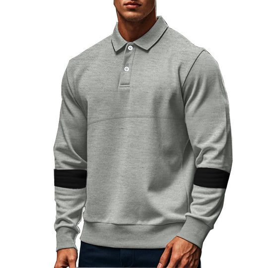 Herren Polo Sweatshirt mit modernem Design und kontrastierenden Ärmelakzenten EB