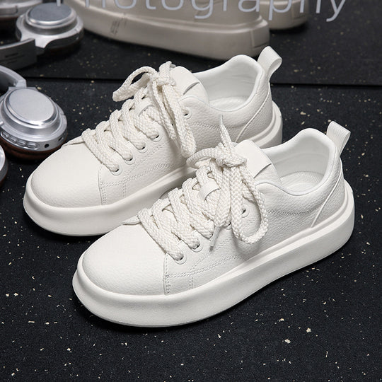 Damen Sportliche Sneakers mit robustem Leder-Design EB