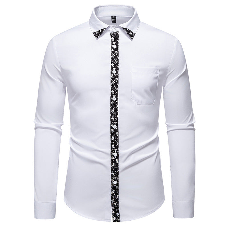 Herren Hemd mit floralem Design und eleganter Knopfleiste EB