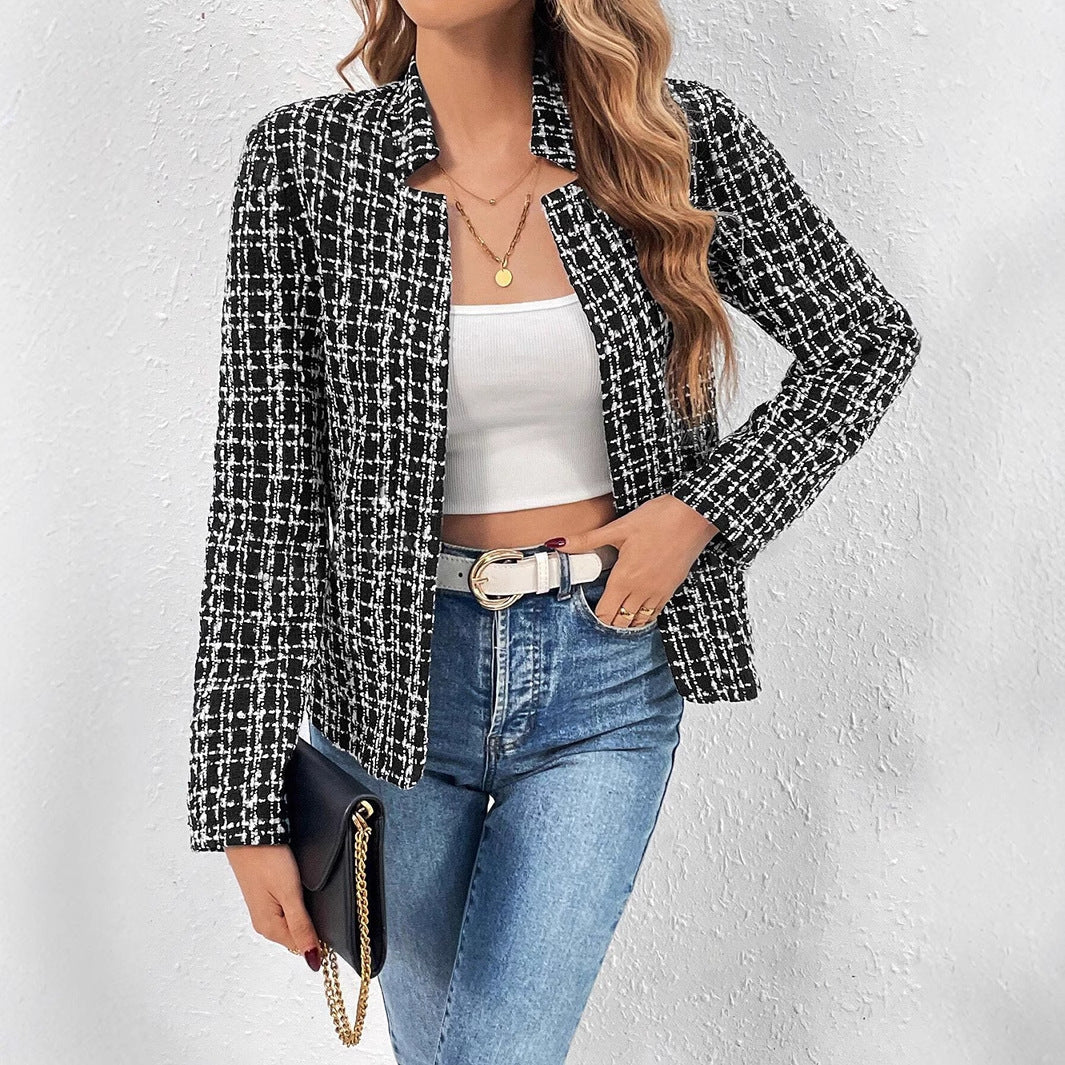 Damen Blazerjacke aus Tweed mit strukturiertem Muster EB