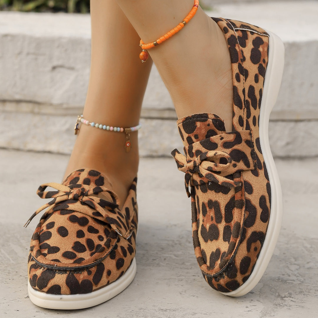 Damen Mokassins mit verspieltem Leopardenmuster EB