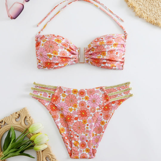 Damen Bandeau-Bikini mit verstellbaren Trägern und elegantem Schnitt EB