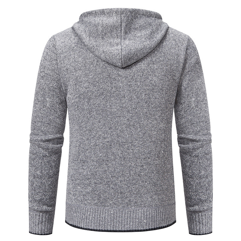 Herren Strickjacke mit Kapuze und weichem Innenfutter EB