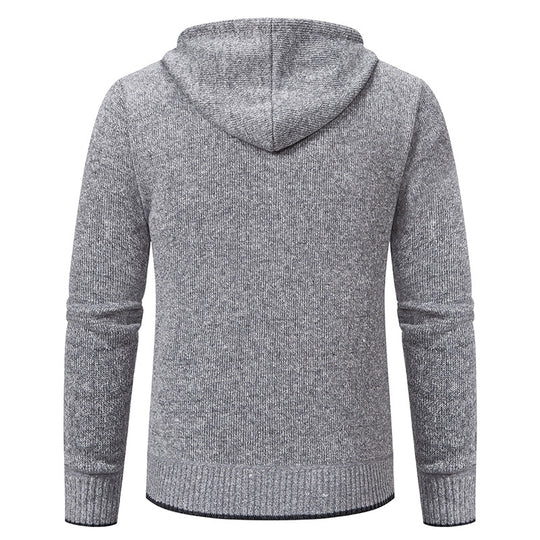 Herren Strickjacke mit Kapuze und weichem Innenfutter EB