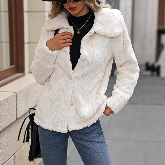 Damen kuschelige Cardigan-Jacke EB