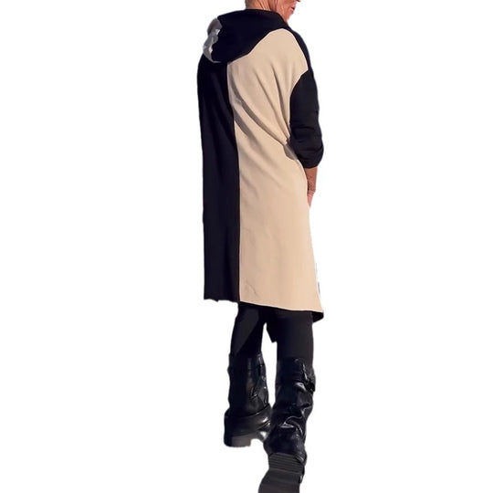 Damen Oversized Pullover mit kontrastierenden Mustern und lässiger Kapuze Heidi-Mode
