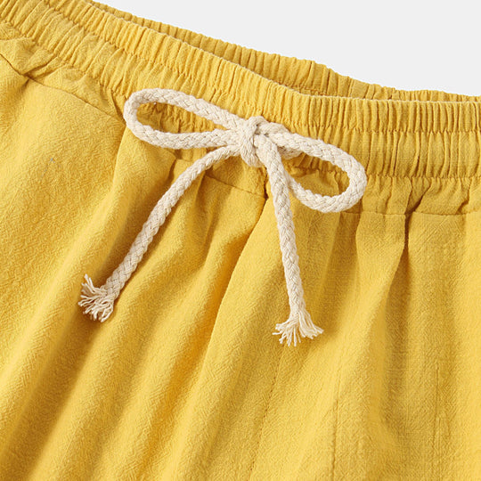 Damen Pyjama-Set aus leichtem, atmungsaktivem Stoff mit knöpfbarem Oberteil und elastischem Bund EB