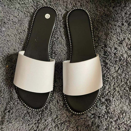 Damen Flauscher Sandalen mit breitem Riemen EB
