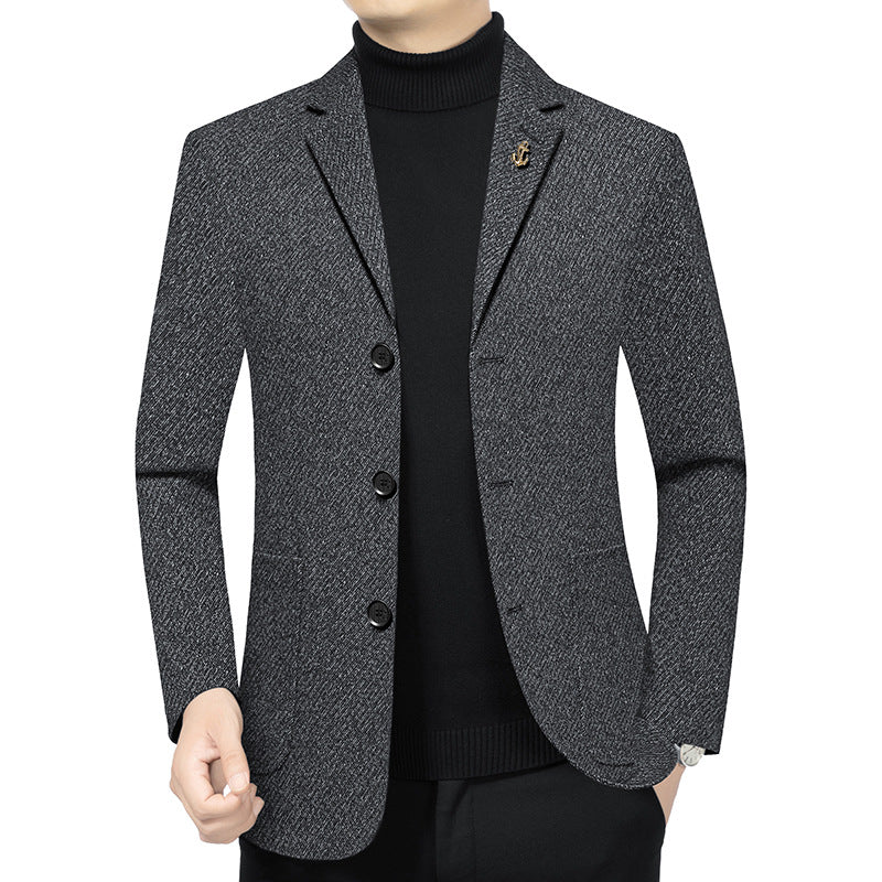 Herren Modernes Einreihiges City-Blazer mit aufgesetzten Taschen und leichter Halbfütterung EB