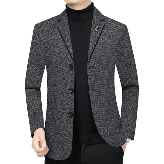 Herren Modernes Einreihiges City-Blazer mit aufgesetzten Taschen und leichter Halbfütterung EB