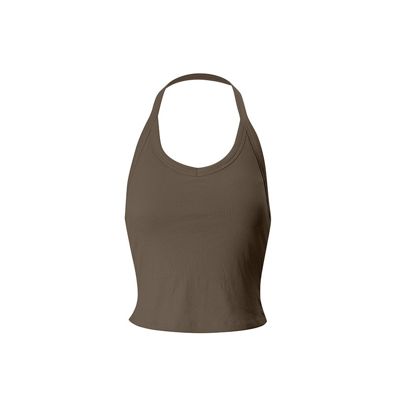 Damen Sportliches Crop-Top aus atmungsaktivem Material mit Racerback-Wettkampfdesign EB
