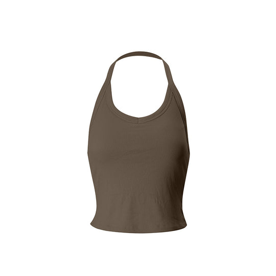 Damen Sportliches Crop-Top aus atmungsaktivem Material mit Racerback-Wettkampfdesign EB
