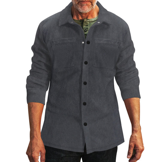 Herren Cord-Jacke mit praktischen Brusttaschen und modernem Schnitt EB