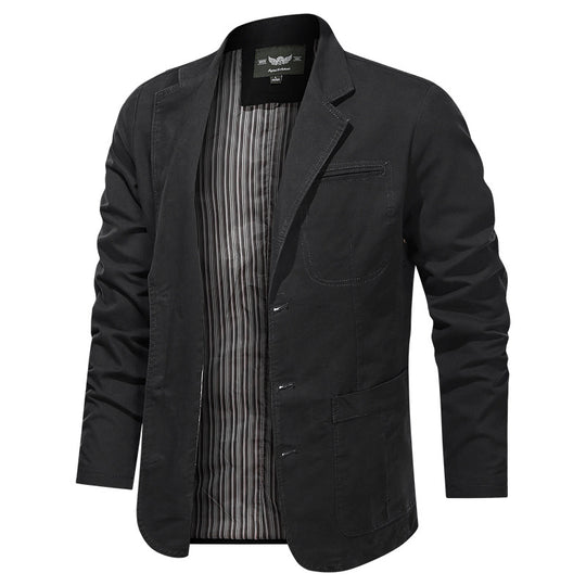 Herren nan leichtes Baumwollblazer Sakko mit gestreiftem Innenfutter EB