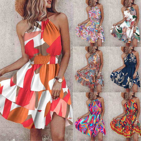 Damen Trendiges Kleid mit Raffung und asymmetrischem Saum EB