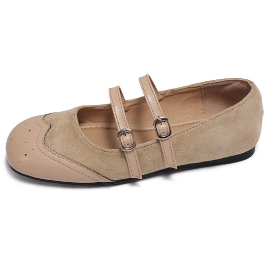 Damen Ballerinas mit doppeltem Riemen und elegantem Design EB