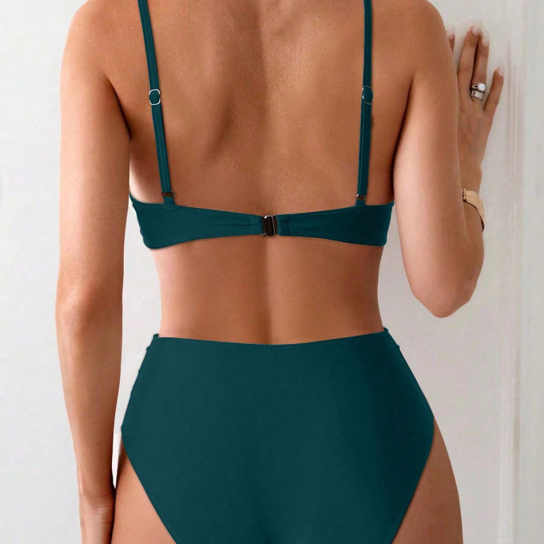 Damen Bikini-Set mit gepolstertem Oberteil und dekorativem Stern-Detail EB