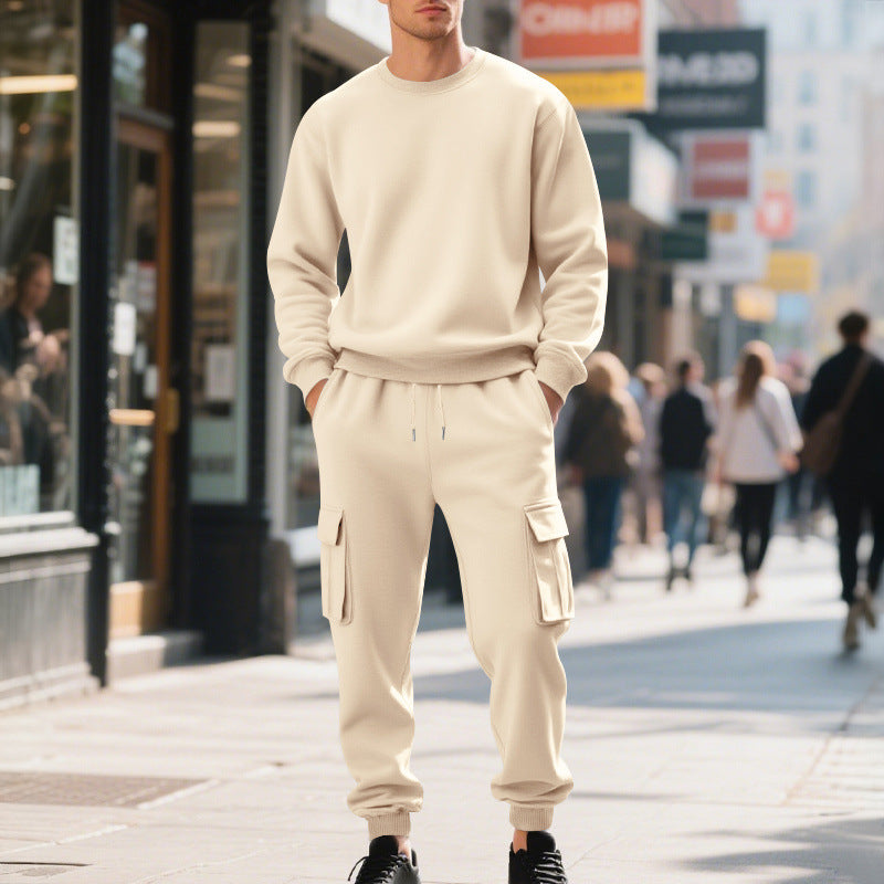 Herren Utility-Cargo-Jogger aus French Terry mit Mehrfachklappen & Tunnelzug EB