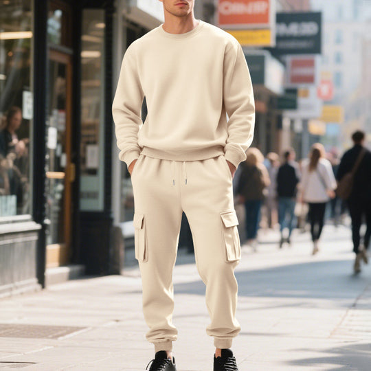 Herren Utility-Cargo-Jogger aus French Terry mit Mehrfachklappen & Tunnelzug EB