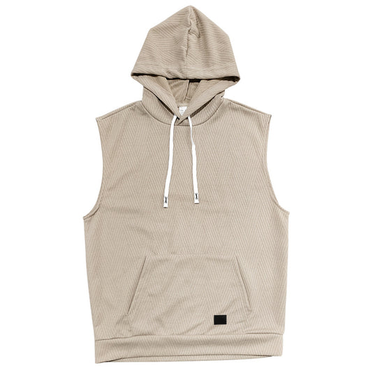 Unisex ärmelloses Kapuzenshirt mit Struktur EB