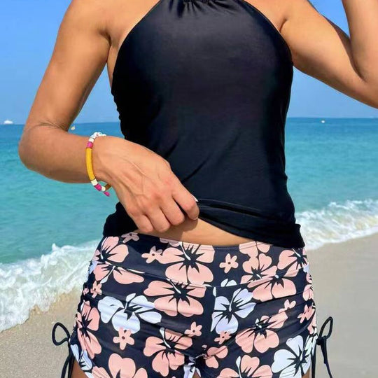 Damen Tankini-Set mit modischem Blumendruck und verstellbaren Trägern EB
