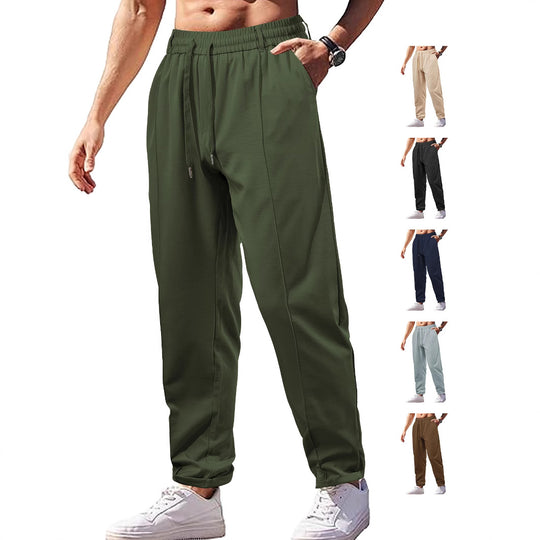 Damen Leichte Relaxhose mit elastischem Bund, geradem Schnitt & aufgesetzter Gesäßtasche EB