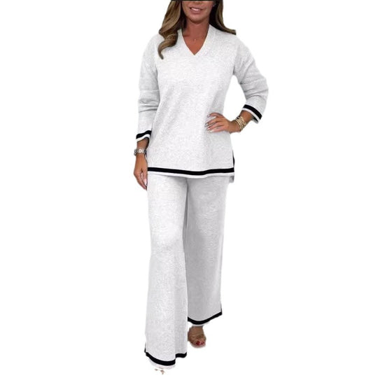 Damen Lässiges Strick-Set mit weitem Schnitt und eleganten Kontrasten EB
