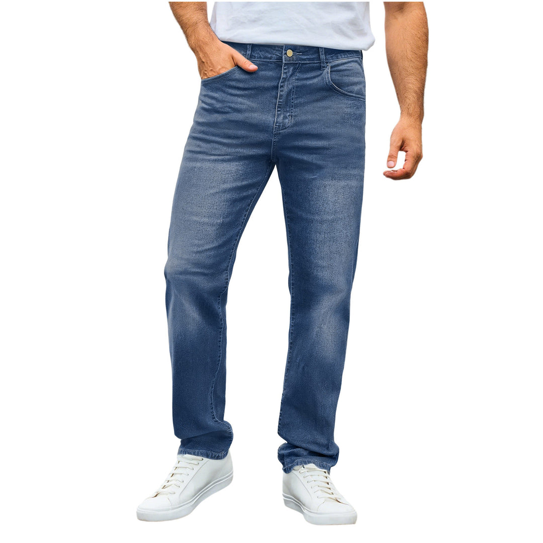 Herren nan lässige Straight-Leg-Jeans mit mittlerer Bundhöhe und Komfortstretch EB