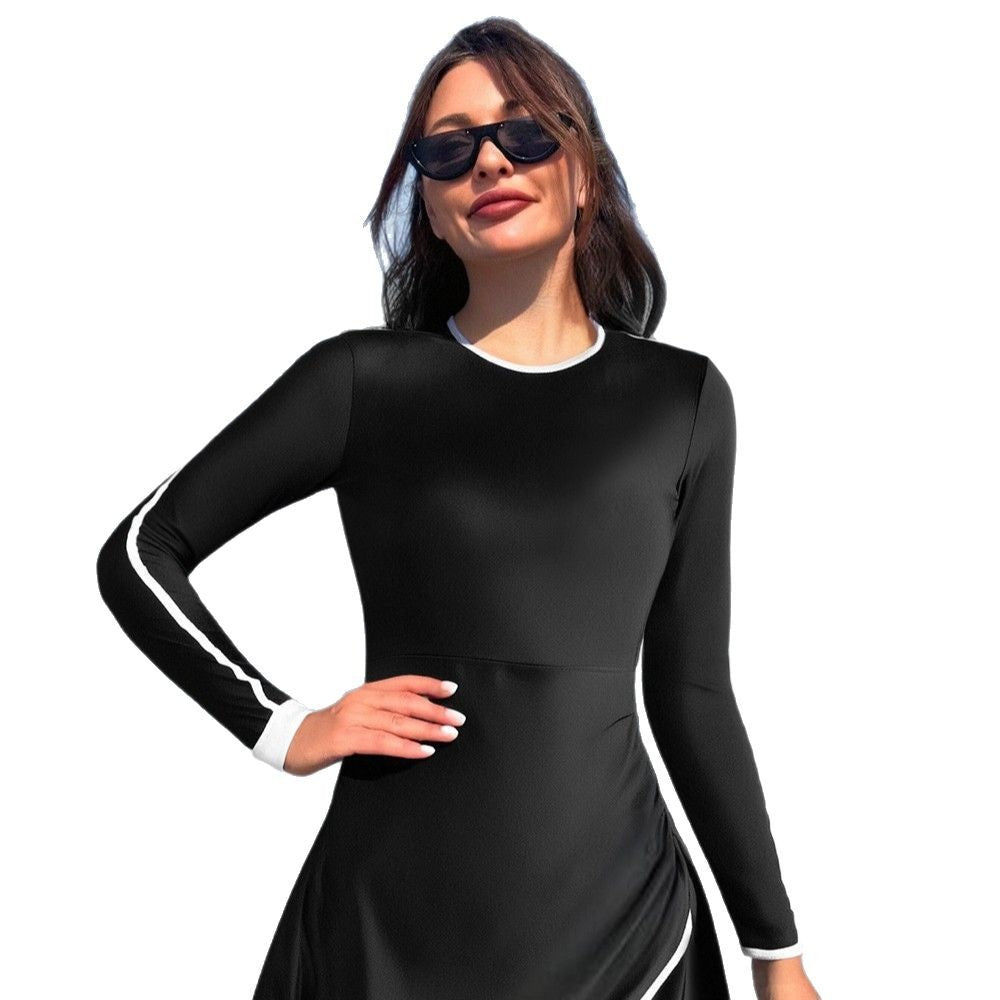 Damen Modischer Sportanzug mit langem Arm und asymmetrischem Rock EB