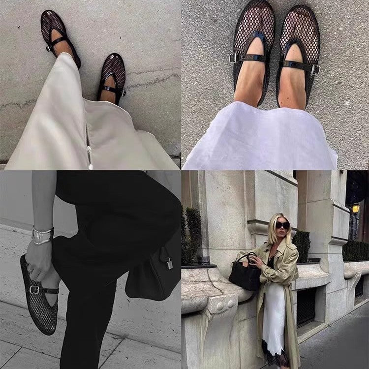 Damen Ballerinas mit funkelnden Strassverzierungen EB