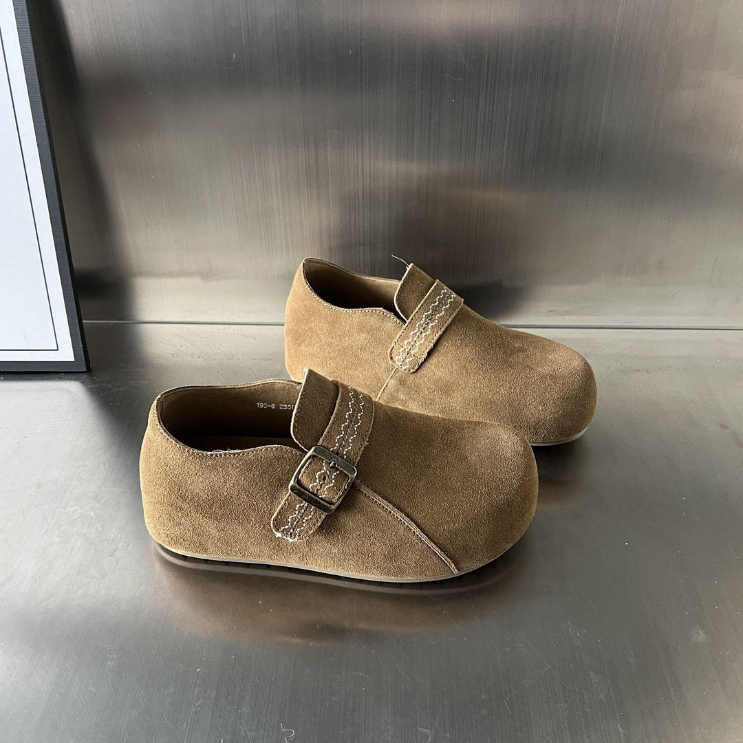 Damen Komfortable Wildleder-Clogs mit verstellbarem Riemen EB