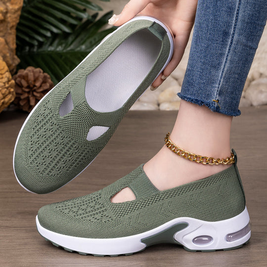 Damen Atmungsaktive Slip-On Sneakers mit elastischem Design und rutschfester Sohle EB