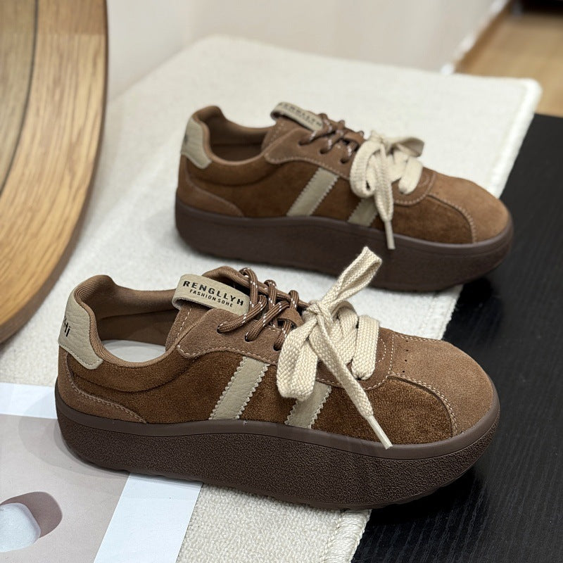 Damen Sneakers mit dicker Profilsohle und weichem Wildleder-Obermaterial EB